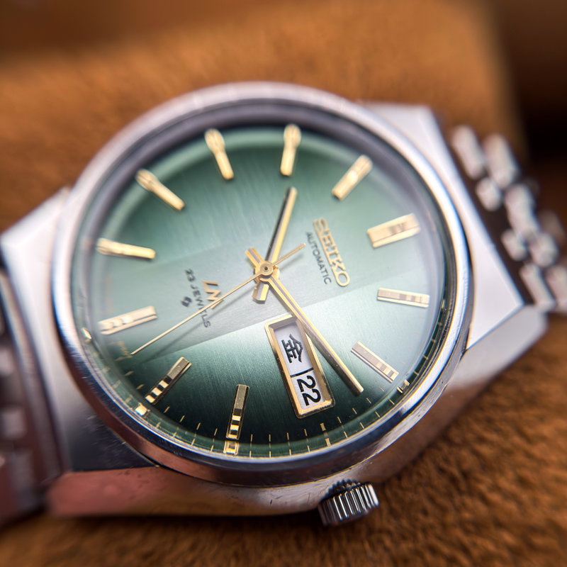 Seiko Seiko - Lord Matic "Gradient Green Sunburst" 幻明 (Genmei) – Illusory Light - No reserve price - 5606-8110 - Men - 1975 vintage watch - image 20