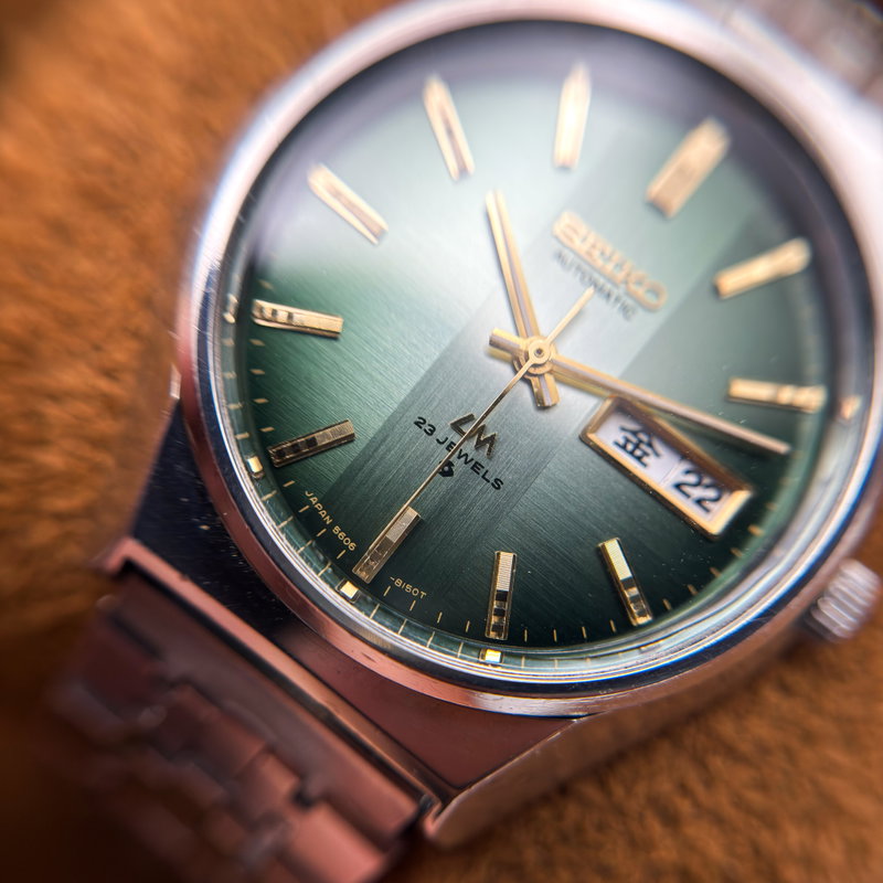 Seiko Seiko - Lord Matic "Gradient Green Sunburst" 幻明 (Genmei) – Illusory Light - No reserve price - 5606-8110 - Men - 1975 vintage watch - image 21