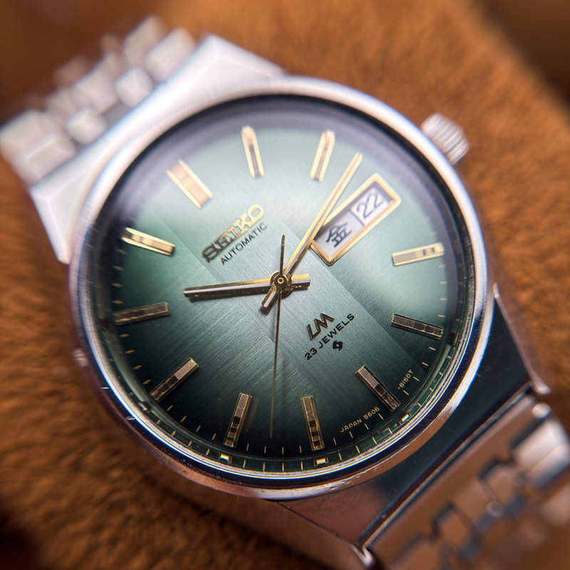 Seiko Seiko - Lord Matic "Gradient Green Sunburst" 幻明 (Genmei) – Illusory Light - No reserve price - 5606-8110 - Men - 1975 vintage watch - image 22