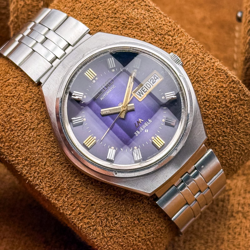 Seiko Seiko - Lord Matic "Gradient Purple Sunburst" 輝軸 – Kijiku – Axis of Light - No reserve price - 5606-7300 - Men - 1974 vintage watch - image 10
