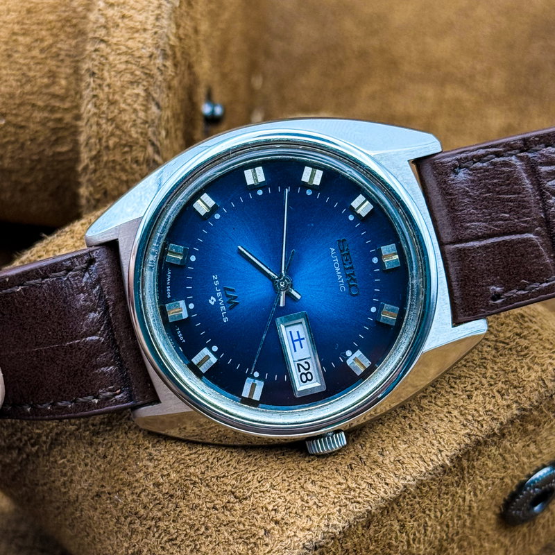 Seiko Seiko - Lord Matic "Blue Sunburst" 瑞光 (Zuikō) – Auspicious Light - No Reserve Price - 5606-7072 - Men - 1974 vintage watch - image 17