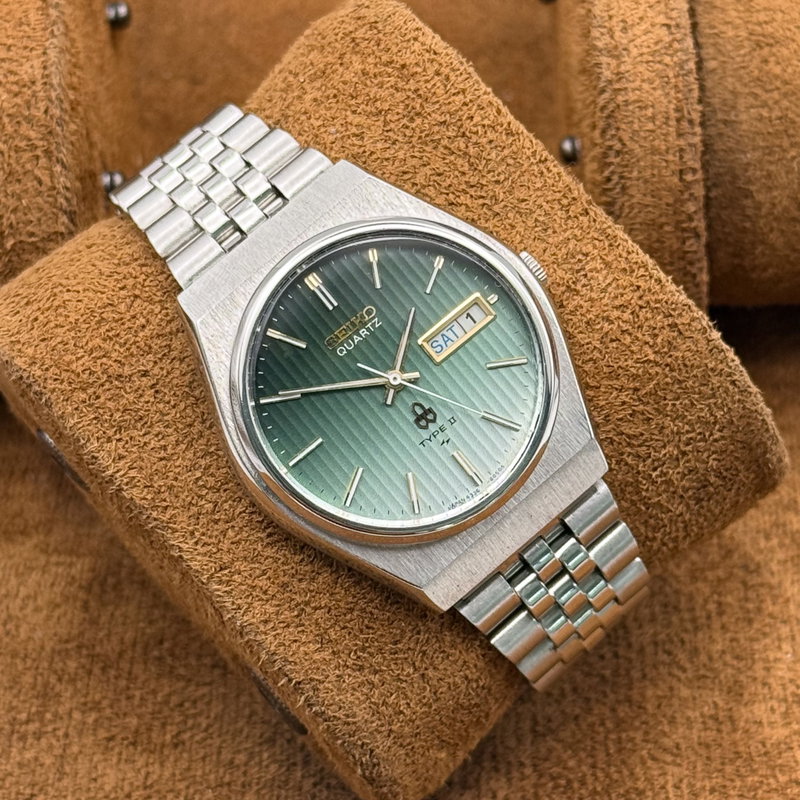 Seiko Seiko - Quartz Type II "Gradient Green Sunburst" 霞光 (Kakō) – Hazy Light - No reserve price - 4336-8030 - Men - 1977 vintage watch - image 5