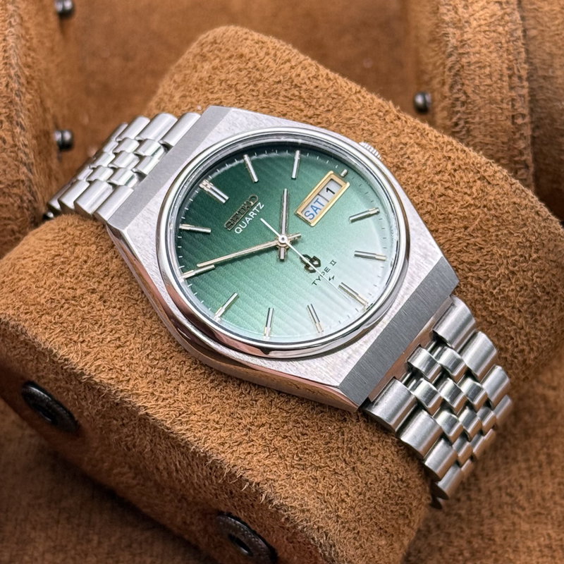 Seiko Seiko - Quartz Type II "Gradient Green Sunburst" 霞光 (Kakō) – Hazy Light - No reserve price - 4336-8030 - Men - 1977 vintage watch - image 6