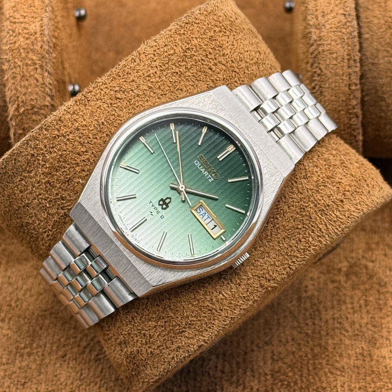 Seiko Seiko - Quartz Type II "Gradient Green Sunburst" 霞光 (Kakō) – Hazy Light - No reserve price - 4336-8030 - Men - 1977 vintage watch - image 7