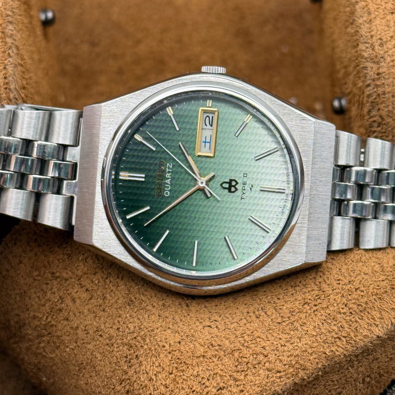 Seiko Seiko - Quartz Type II "Gradient Green Sunburst" 霞光 (Kakō) – Hazy Light - No reserve price - 4336-8030 - Men - 1977 vintage watch - image 18