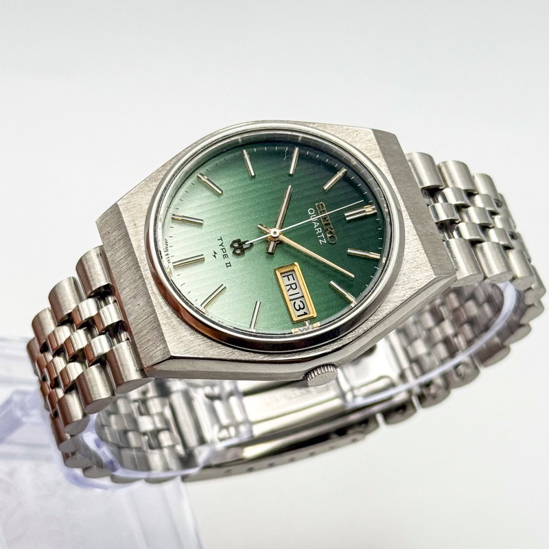 Seiko Seiko - Quartz Type II "Gradient Green Sunburst" 霞光 (Kakō) – Hazy Light - No reserve price - 4336-8030 - Men - 1977 vintage watch - image 10