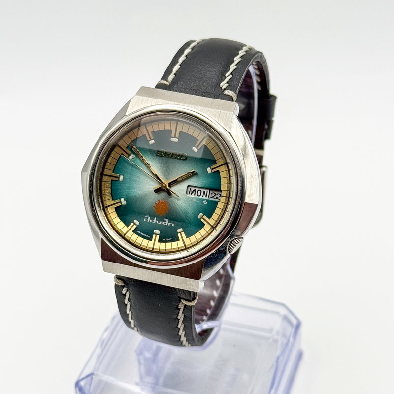 Seiko Seiko - Advan "Gradient Teal Sunburst" 柔金 (Jūkin) – Gentle Gold - No reserve price - 6106-7570 - Men - 1972 vintage watch - image 1