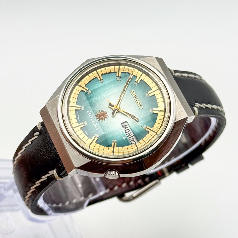 Seiko Seiko - Advan "Gradient Teal Sunburst" 柔金 (Jūkin) – Gentle Gold - No reserve price - 6106-7570 - Men - 1972 vintage watch - image 10