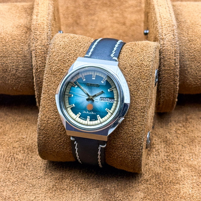 Seiko Seiko - Advan "Gradient Teal Sunburst" 柔金 (Jūkin) – Gentle Gold - No reserve price - 6106-7570 - Men - 1972 vintage watch - image 11