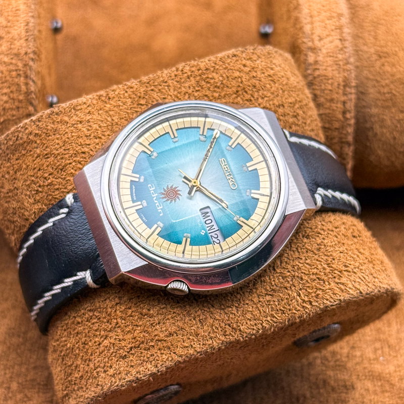 Seiko Seiko - Advan "Gradient Teal Sunburst" 柔金 (Jūkin) – Gentle Gold - No reserve price - 6106-7570 - Men - 1972 vintage watch - image 13