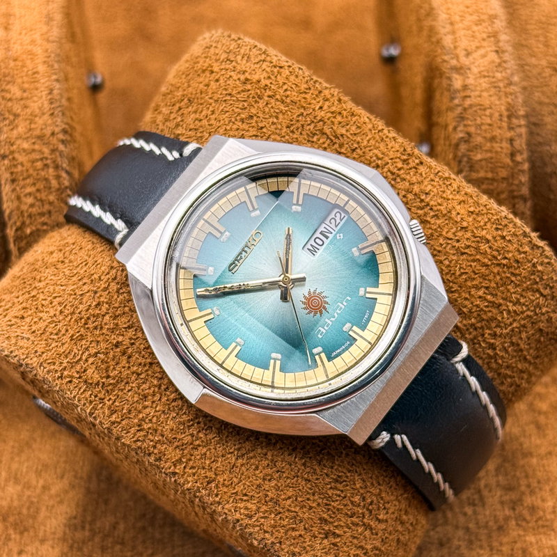 Seiko Seiko - Advan "Gradient Teal Sunburst" 柔金 (Jūkin) – Gentle Gold - No reserve price - 6106-7570 - Men - 1972 vintage watch - image 15
