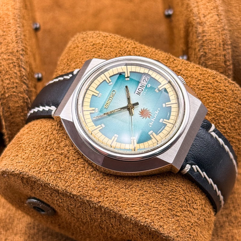 Seiko Seiko - Advan "Gradient Teal Sunburst" 柔金 (Jūkin) – Gentle Gold - No reserve price - 6106-7570 - Men - 1972 vintage watch - image 16