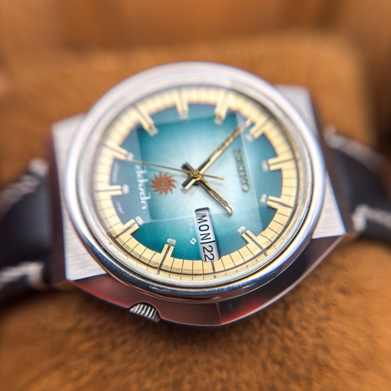 Seiko Seiko - Advan "Gradient Teal Sunburst" 柔金 (Jūkin) – Gentle Gold - No reserve price - 6106-7570 - Men - 1972 vintage watch - image 18