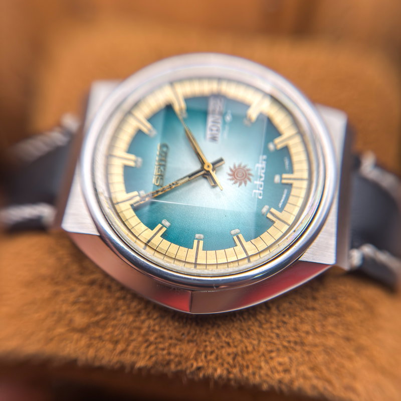 Seiko Seiko - Advan "Gradient Teal Sunburst" 柔金 (Jūkin) – Gentle Gold - No reserve price - 6106-7570 - Men - 1972 vintage watch - image 20