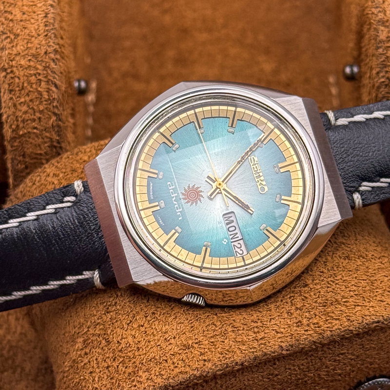 Seiko Seiko - Advan "Gradient Teal Sunburst" 柔金 (Jūkin) – Gentle Gold - No reserve price - 6106-7570 - Men - 1972 vintage watch - image 21