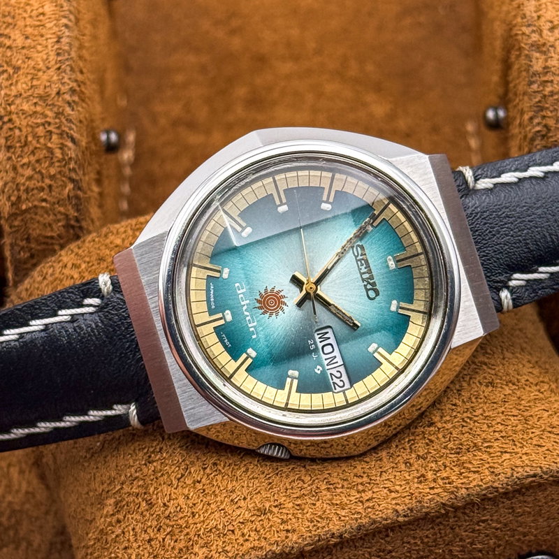 Seiko Seiko - Advan "Gradient Teal Sunburst" 柔金 (Jūkin) – Gentle Gold - No reserve price - 6106-7570 - Men - 1972 vintage watch - image 22
