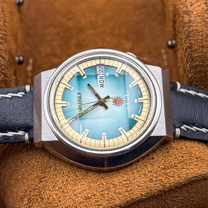 Seiko Seiko - Advan "Gradient Teal Sunburst" 柔金 (Jūkin) – Gentle Gold - No reserve price - 6106-7570 - Men - 1972 vintage watch - image 24