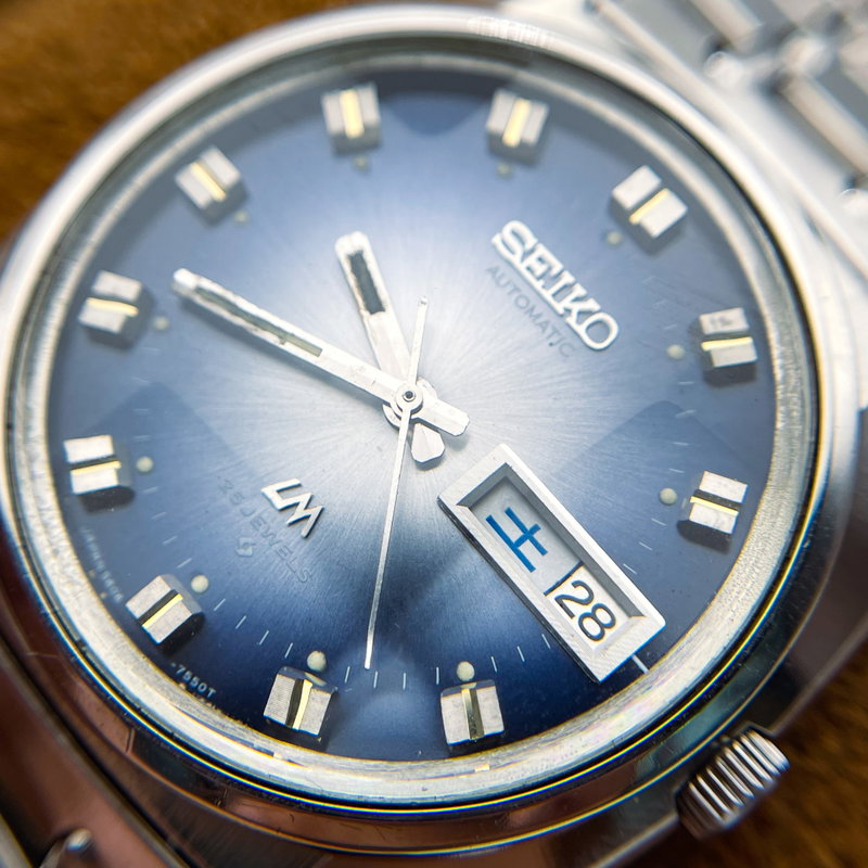Seiko Seiko - LM "Gradient Blue Sunburst" 天藍 (Tenran) – Heavenly Blue - No Reserve Price - 5606-7230 - Men - 1973 vintage watch - image 7