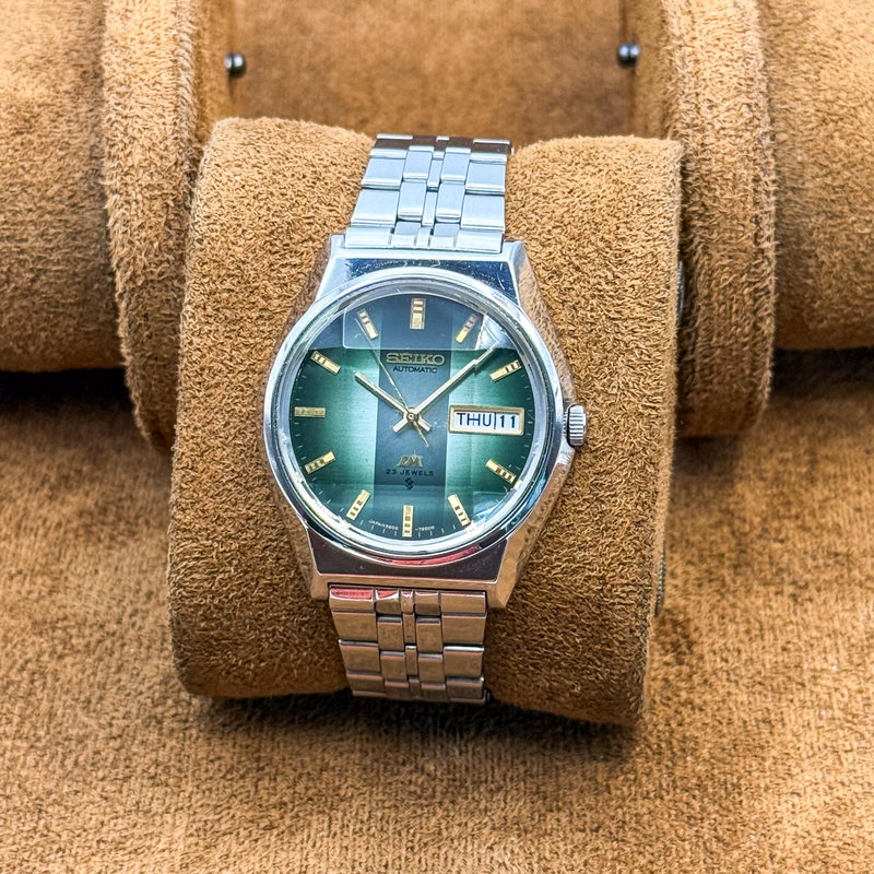 Seiko Seiko - Lord Matic "Gradient Green Sunburst" 光渦 – Kōka – Vortex of Light - No reserve price - 5606-7310 - Men - 1974 vintage watch - image 12