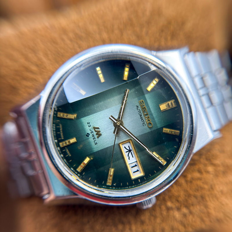 Seiko Seiko - Lord Matic "Gradient Green Sunburst" 光渦 – Kōka – Vortex of Light - No reserve price - 5606-7310 - Men - 1974 vintage watch - image 23