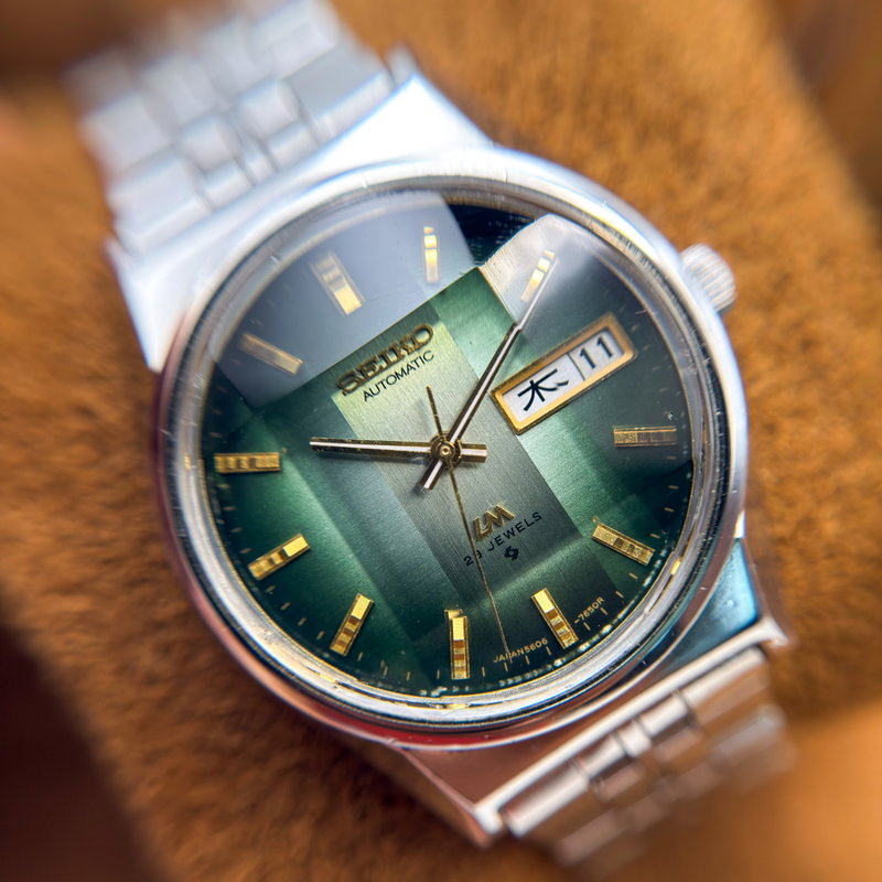 Seiko Seiko - Lord Matic "Gradient Green Sunburst" 光渦 – Kōka – Vortex of Light - No reserve price - 5606-7310 - Men - 1974 vintage watch - image 25