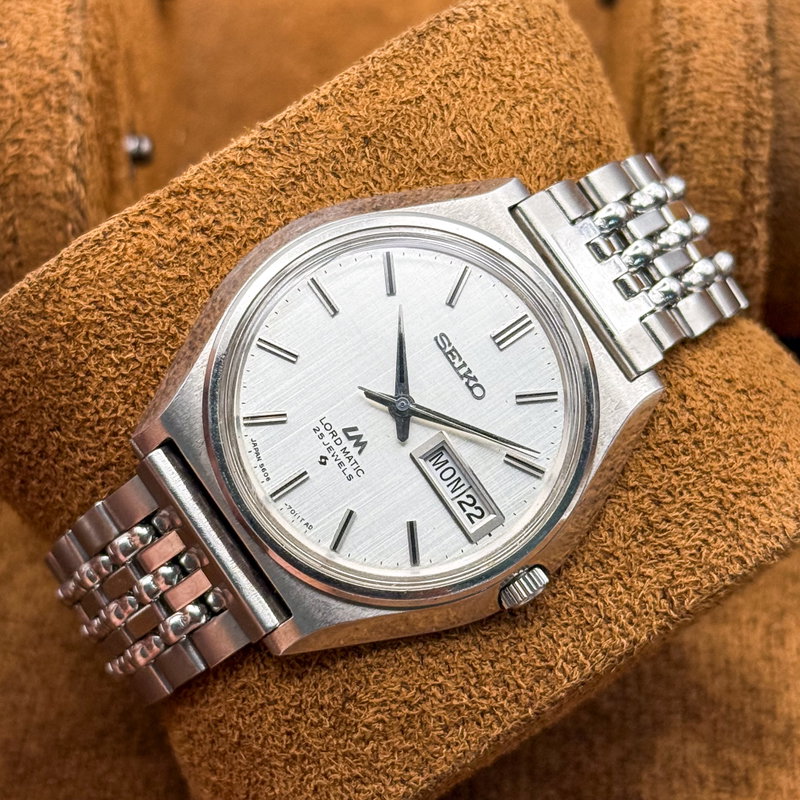 Seiko Seiko - Lord Matic "Linen-dial" 静雪 – Seisetsu – Silent Snow - No reserve price - 5606-7010 - Men - 1970 vintage watch - image 1