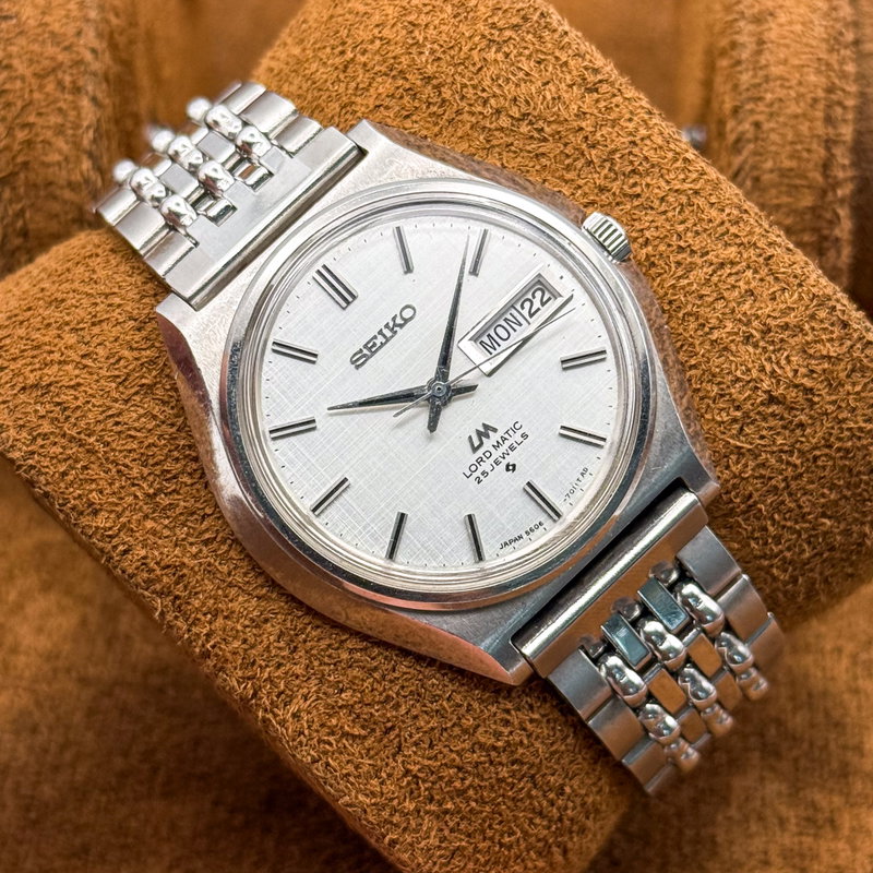 Seiko Seiko - Lord Matic "Linen-dial" 静雪 – Seisetsu – Silent Snow - No reserve price - 5606-7010 - Men - 1970 vintage watch - image 2