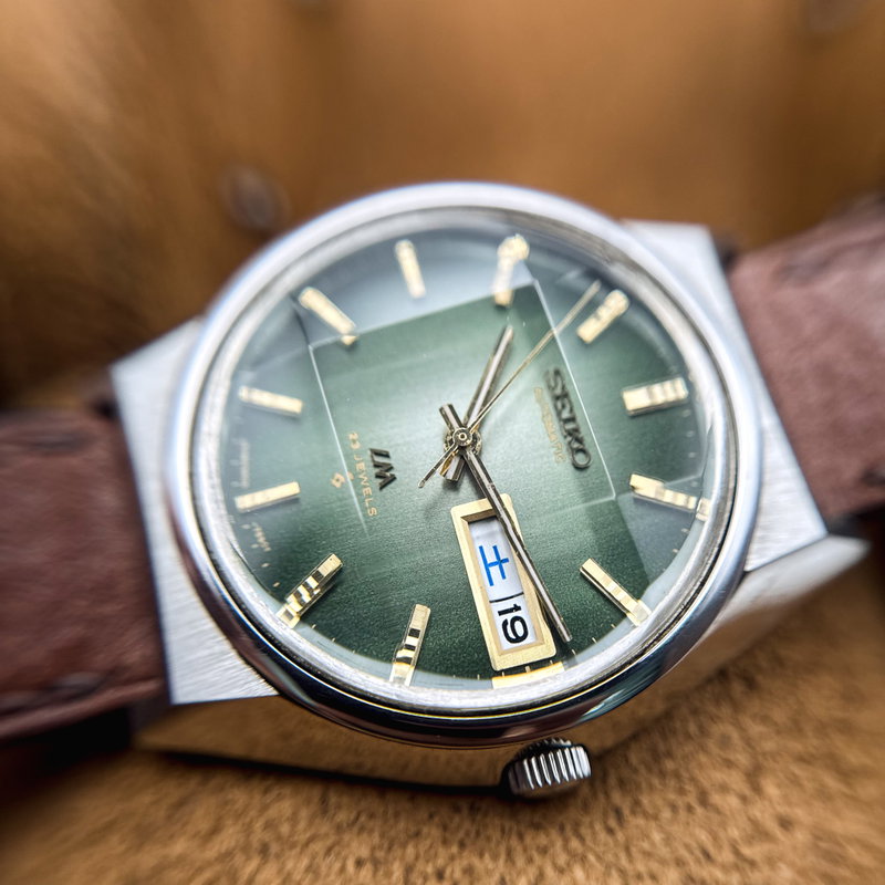 Seiko Seiko - LM "Gradient Green Sunburst" [Near-Mint] 純光 (Junkō) – Pure Light - No reserve price - 5606-7310 - Men - 1973 vintage watch - image 23
