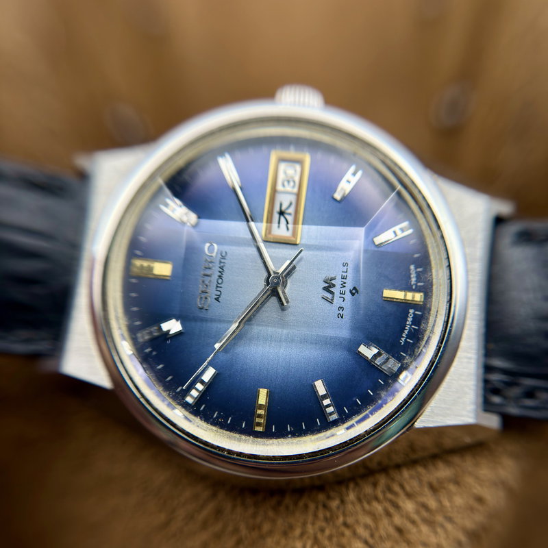 Seiko Seiko - LM "Gradient Blue Sunburst" [Near-Mint] 螺光 – Rako – Spiral Light - No Reserve Price - 5606-7310 - Men - 1973 vintage watch - image 25