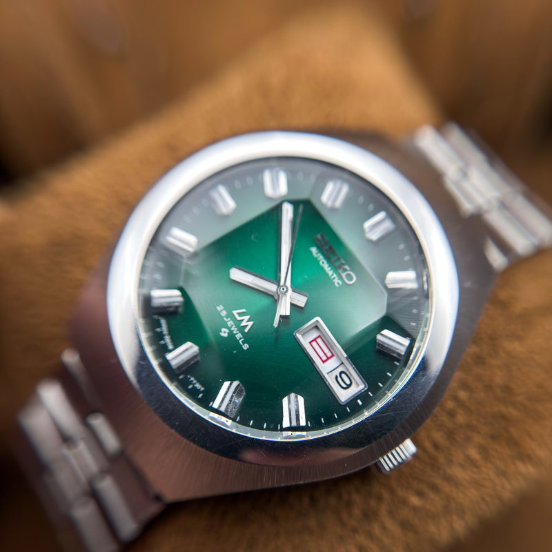 Seiko Seiko - LM "Gradient Green Sunburst" [Near-Mint] 揺影 (Yōei) – Swaying Shadow - 5606-7360 - Men - 1975 vintage watch - image 16