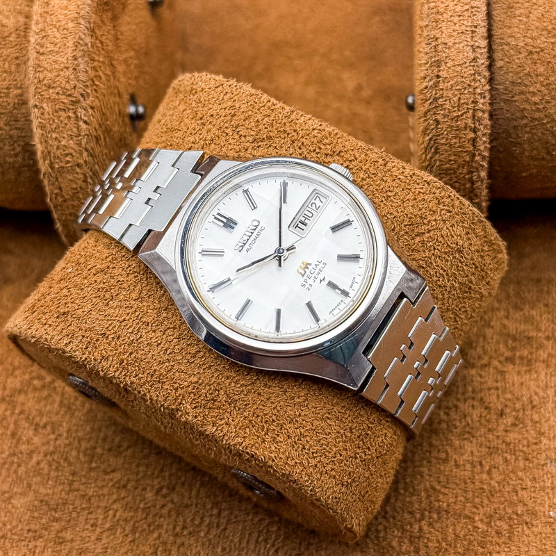 Seiko Seiko - LM Special "Gradient White Sunburst" 放映 – Hōei – Radiated Reflection - No reserve price - 5216-6040 - Men - 1974 vintage watch - image 5