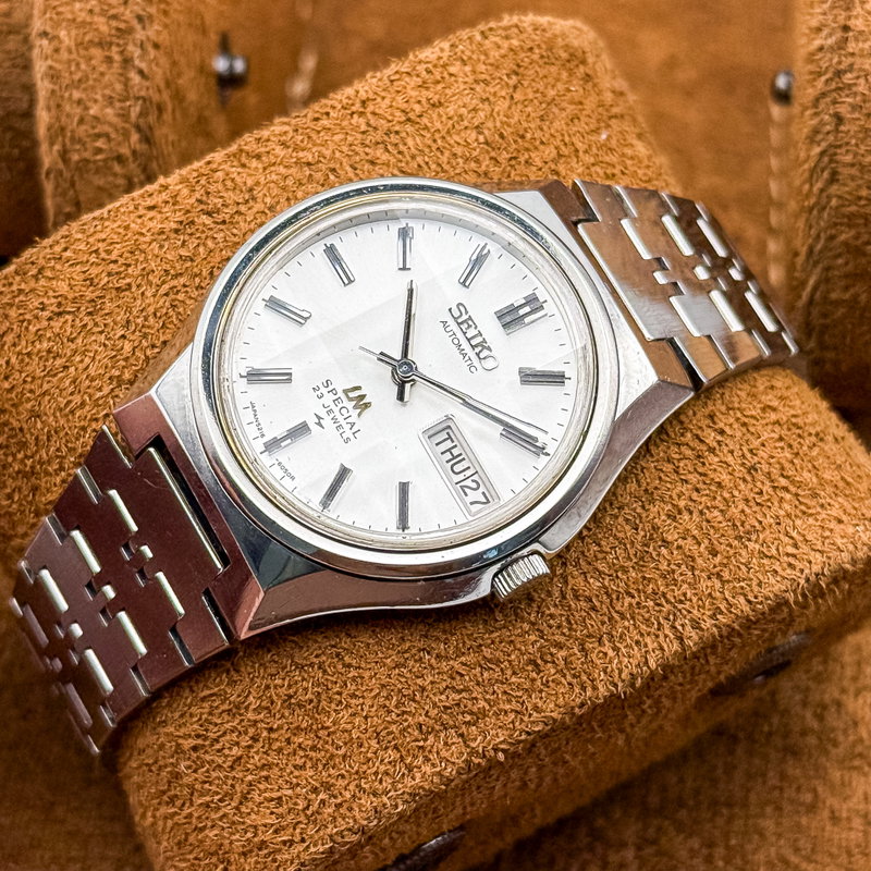 Seiko Seiko - LM Special "Gradient White Sunburst" 放映 – Hōei – Radiated Reflection - No reserve price - 5216-6040 - Men - 1974 vintage watch - image 6