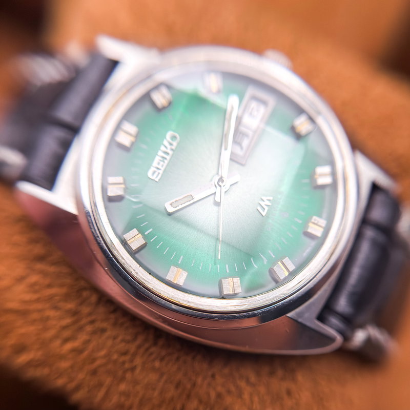 Seiko Seiko - Lord Matic "Gradient Green Sunburst" 柔光 (Jūkō) – Soft Light - No reserve price - 5606-7230 - Men - 1973 vintage watch - image 20