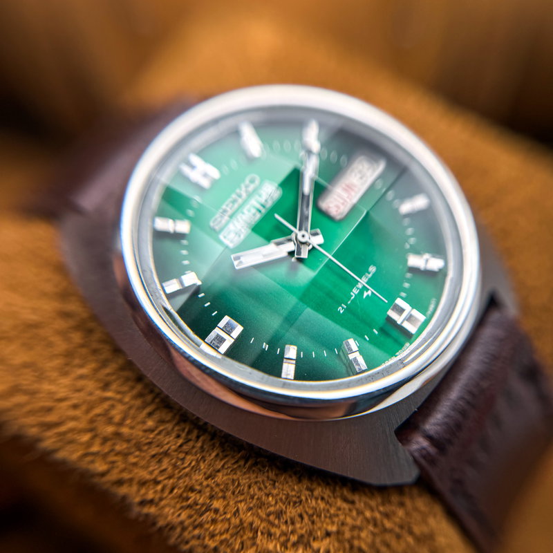 Seiko Seiko - Actus "Vivid Green Sunburst" [Near-Mint] 夢絹 (Yumekin) – Silk of Dreams - No reserve price - 7019-7350 - Men - 1974 vintage watch - image 18
