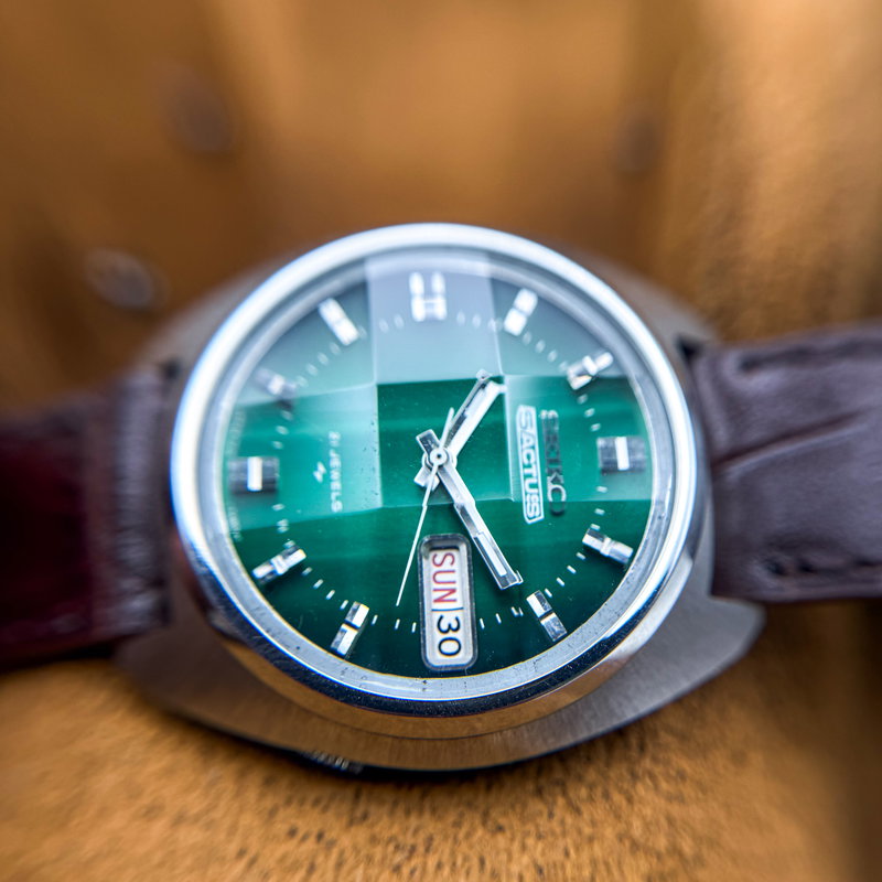 Seiko Seiko - Actus "Vivid Green Sunburst" [Near-Mint] 夢絹 (Yumekin) – Silk of Dreams - No reserve price - 7019-7350 - Men - 1974 vintage watch - image 19