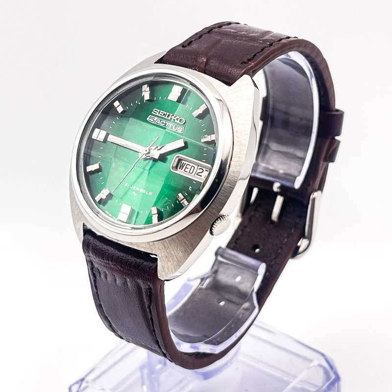 Seiko Seiko - Actus "Vivid Green Sunburst" [Near-Mint] 夢絹 (Yumekin) – Silk of Dreams - No reserve price - 7019-7350 - Men - 1974 vintage watch - image 2