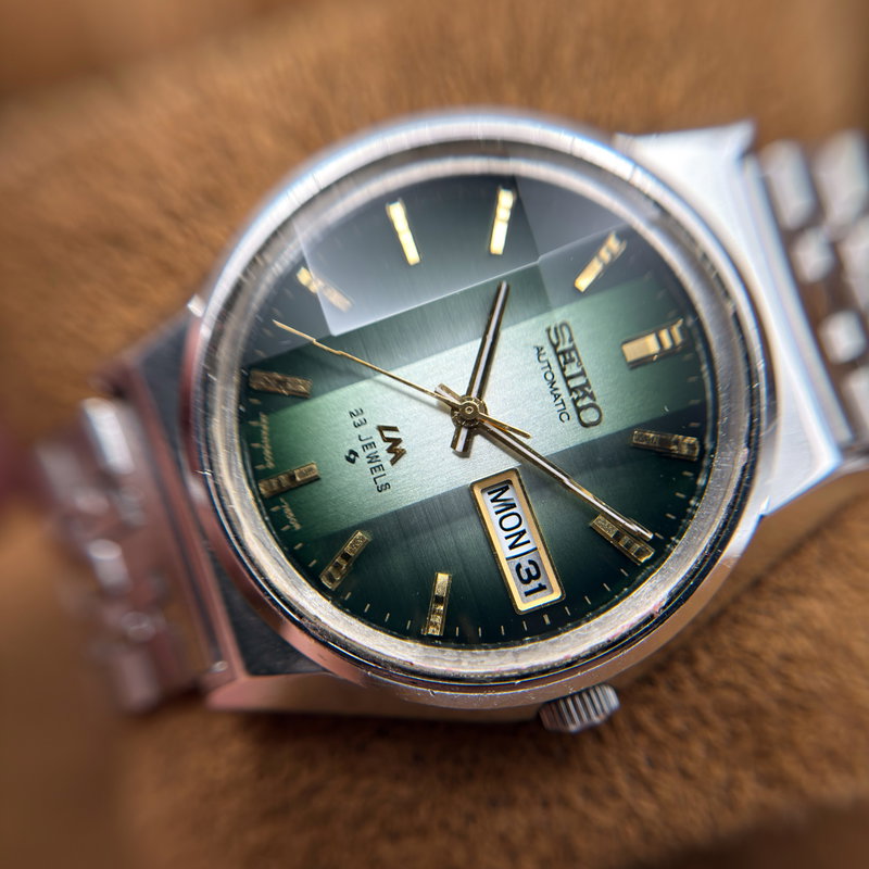 Seiko Seiko - LM "Gradient Green Sunburst" 理光 (Rikō) – Logical Light - No reserve price - 5606-7310 - Men - 1975 vintage watch - image 15