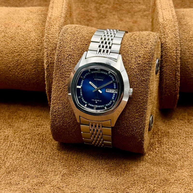 Seiko Seiko - Lord Matic "Blue Sunburst" 螺光 – Rako – Spiral Light - No reserve price - 5606-5140 - Men - 1973 vintage watch - image 9