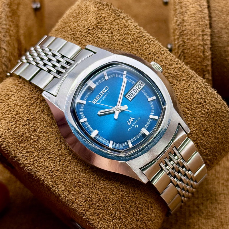 Seiko Seiko - Lord Matic "Blue Sunburst" 螺光 – Rako – Spiral Light - No reserve price - 5606-5140 - Men - 1973 vintage watch - image 12