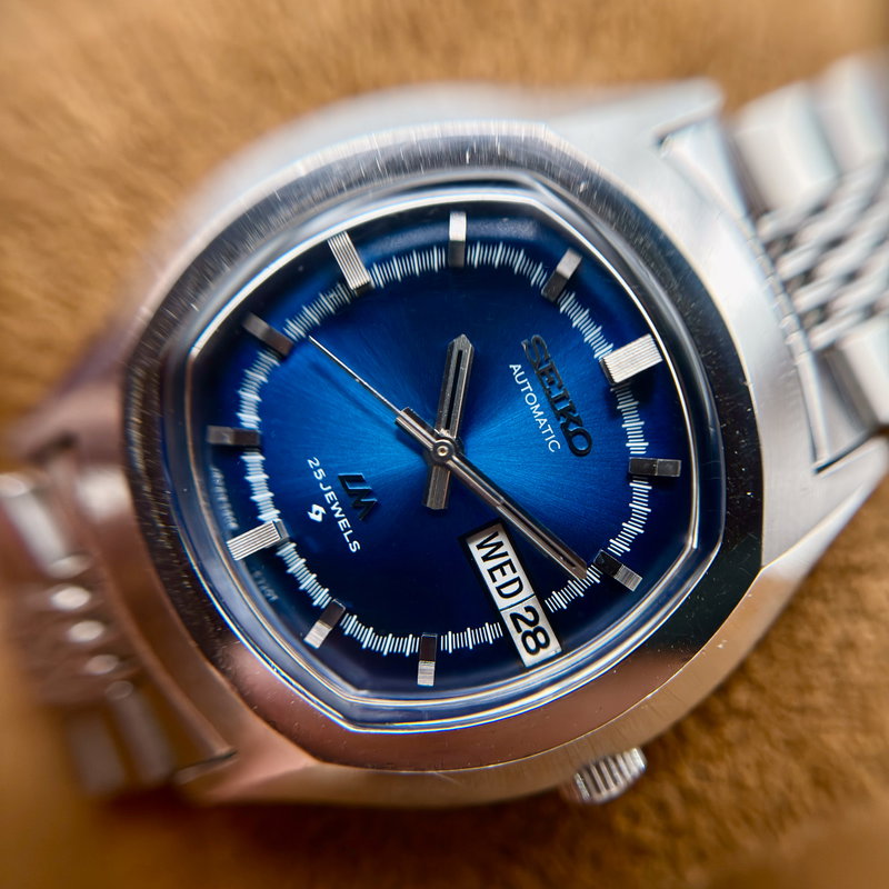 Seiko Seiko - Lord Matic "Blue Sunburst" 螺光 – Rako – Spiral Light - No reserve price - 5606-5140 - Men - 1973 vintage watch - image 16