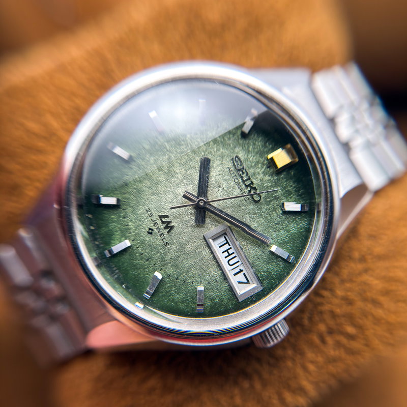 Seiko Seiko - LM "Gradient Green Sunburst" 樹影 (Juei) – Shadow of the Tree - No reserve price - 5606-7290 - Men - 1973 vintage watch - image 23