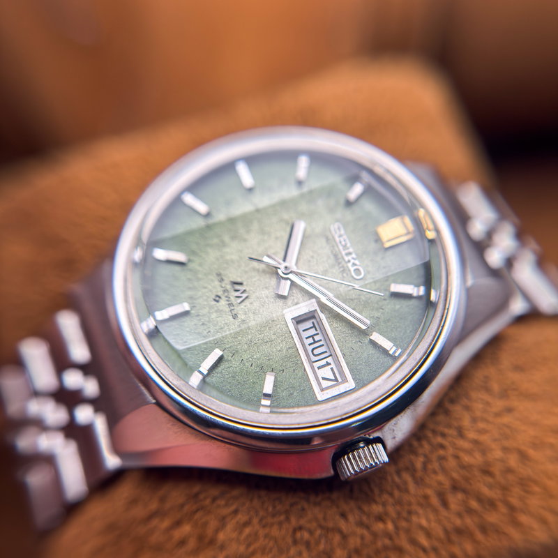 Seiko Seiko - LM "Gradient Green Sunburst" 樹影 (Juei) – Shadow of the Tree - No reserve price - 5606-7290 - Men - 1973 vintage watch - image 24