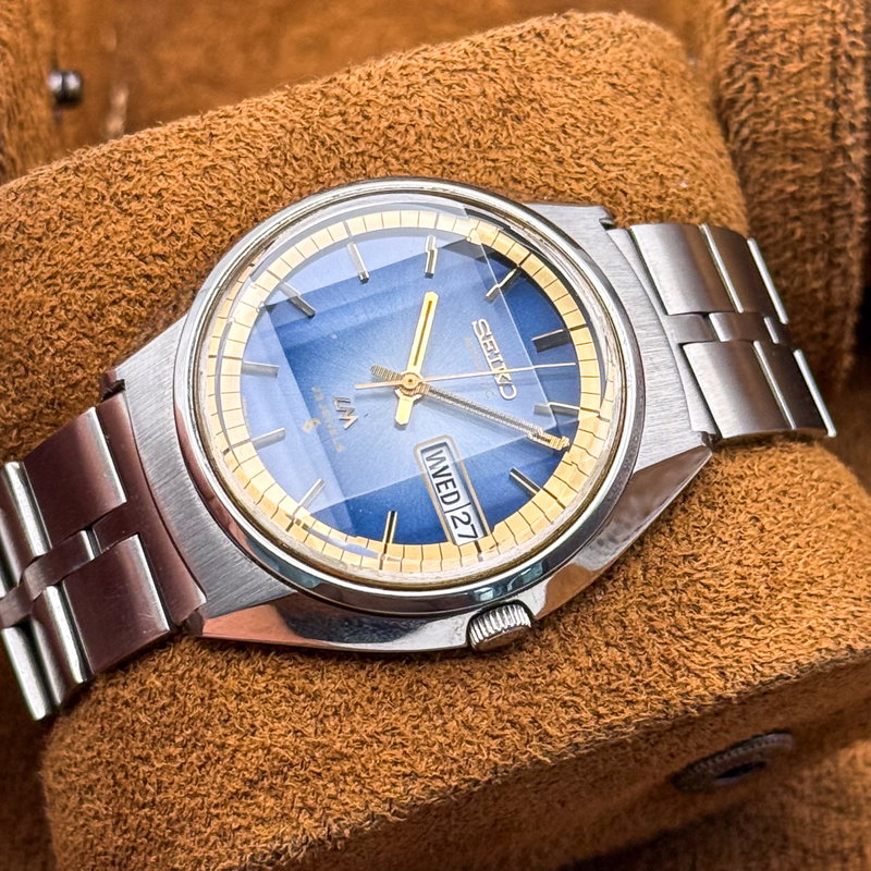 Seiko Seiko - LM "Gradient Vivid Blue Sunburst" [Near-Mint] 輝軸 – Kijiku – Axis of Light - No reserve price - 5606-7230 - Men - 1973 vintage watch - image 13