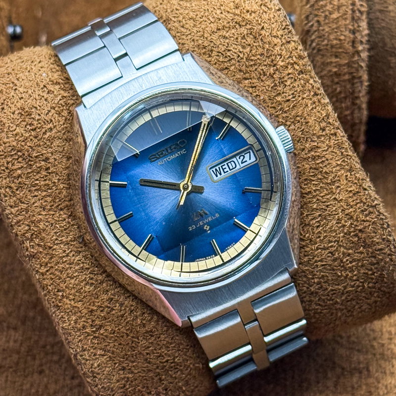 Seiko Seiko - LM "Gradient Vivid Blue Sunburst" [Near-Mint] 輝軸 – Kijiku – Axis of Light - No reserve price - 5606-7230 - Men - 1973 vintage watch - image 14