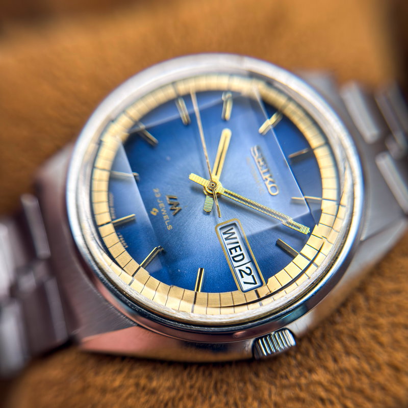 Seiko Seiko - LM "Gradient Vivid Blue Sunburst" [Near-Mint] 輝軸 – Kijiku – Axis of Light - No reserve price - 5606-7230 - Men - 1973 vintage watch - image 17