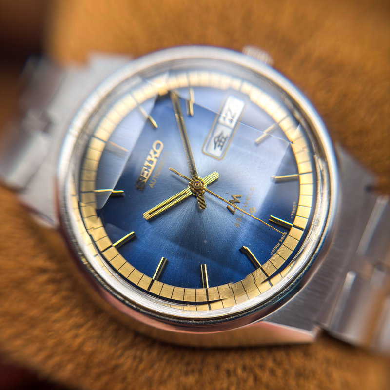 Seiko Seiko - LM "Gradient Vivid Blue Sunburst" [Near-Mint] 輝軸 – Kijiku – Axis of Light - No reserve price - 5606-7230 - Men - 1973 vintage watch - image 18