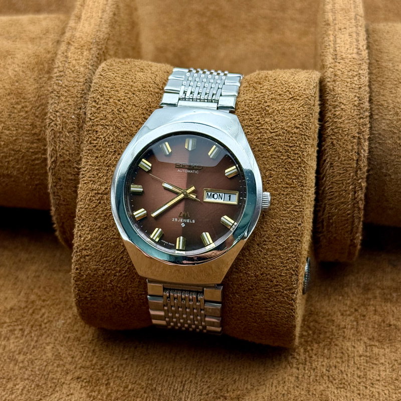 Seiko Seiko - LM "Gradient Brown Sunburst" 暖環 (Dankan) – Warm Halo - Ingen mindstepris - 5606-7360 - Men - 1974 vintage watch - image 6