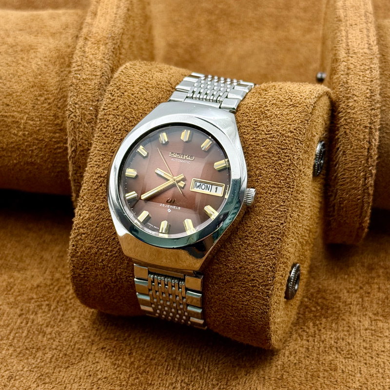 Seiko Seiko - LM "Gradient Brown Sunburst" 暖環 (Dankan) – Warm Halo - Ingen mindstepris - 5606-7360 - Men - 1974 vintage watch - image 7