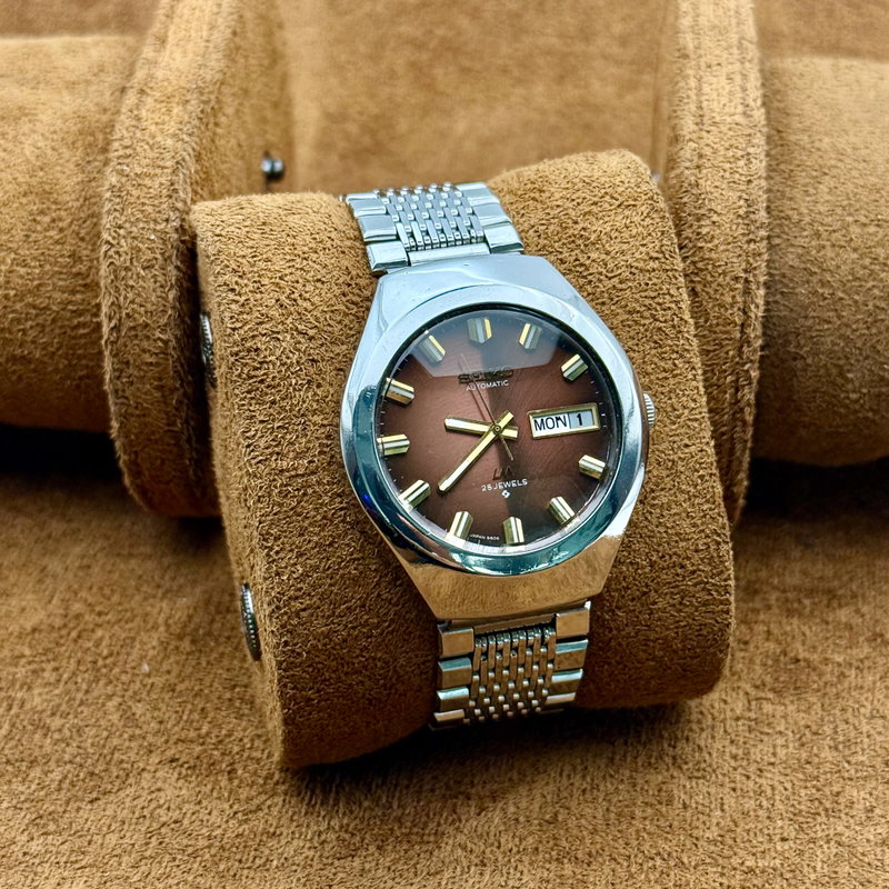 Seiko Seiko - LM "Gradient Brown Sunburst" 暖環 (Dankan) – Warm Halo - Ingen mindstepris - 5606-7360 - Men - 1974 vintage watch - image 8