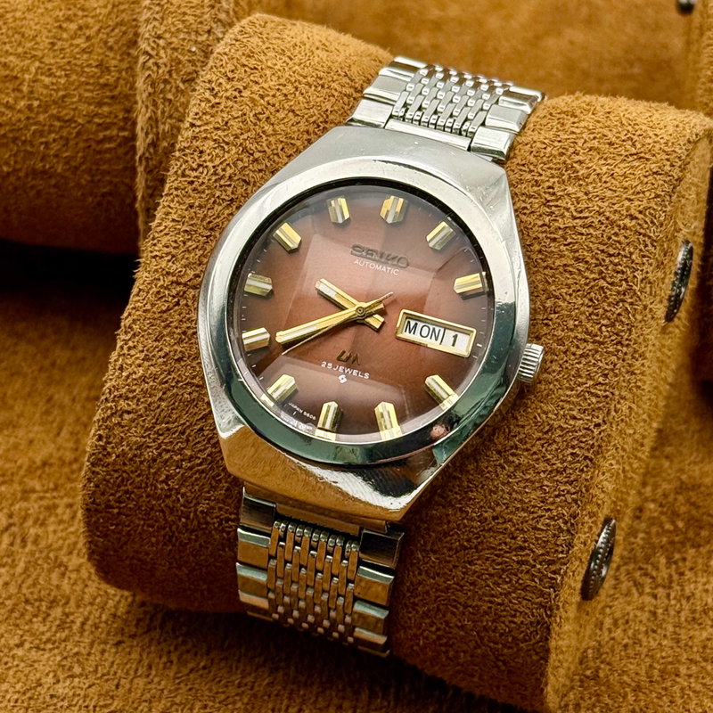 Seiko Seiko - LM "Gradient Brown Sunburst" 暖環 (Dankan) – Warm Halo - Ingen mindstepris - 5606-7360 - Men - 1974 vintage watch - image 5